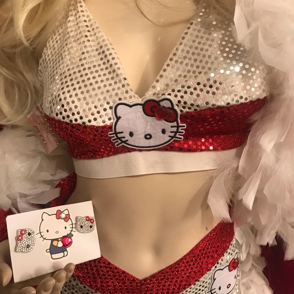 Rare 🍒vintage custom hello kitty rave outfit and earrings set❤️ - Picture 5 of 14